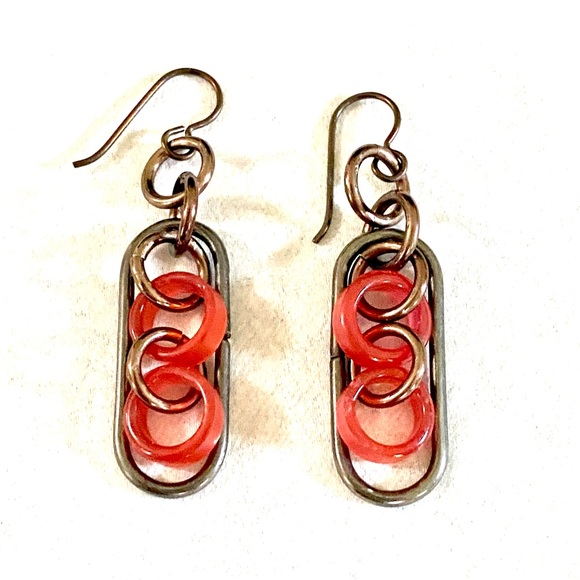 Earrings Steampunk Industrial Diesel OOAK Handmade - Picture 6 of 6